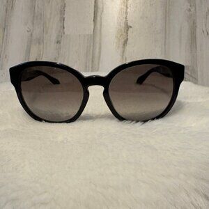 PRADA Round Sunglasses Black Frames Smoke Lens